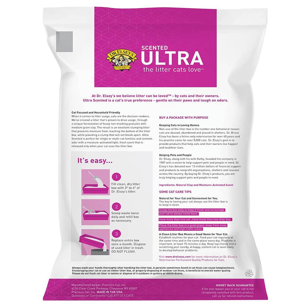 Dr Elsey's - Precious Cat Ultra Hard Scented Clay Litter 8kg 