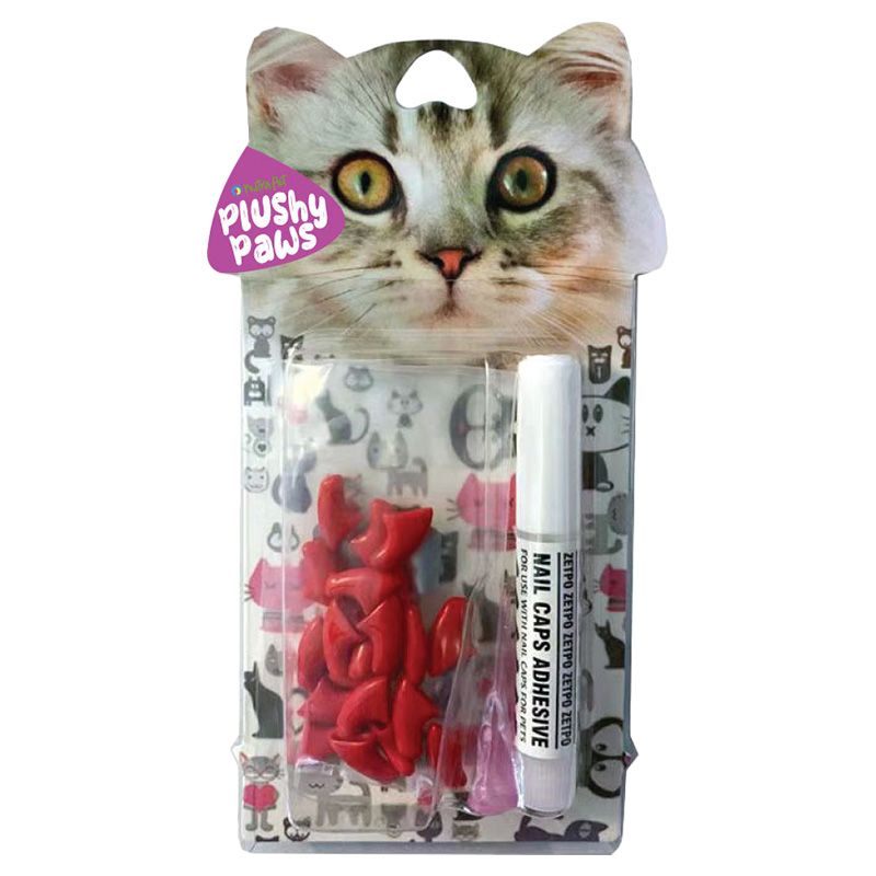 Nutrapet - Plushy Paws Nail Caps - L - Red