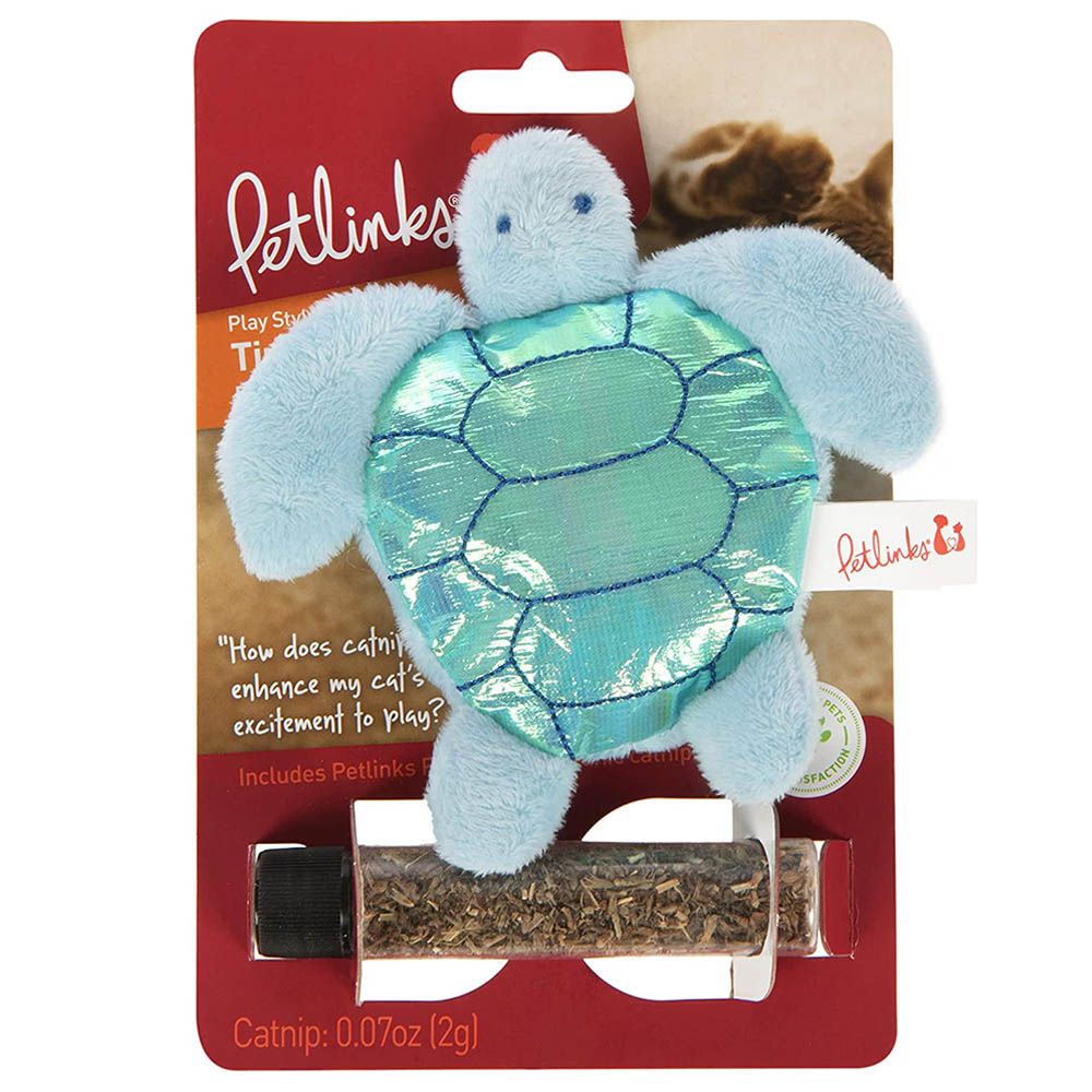 Petlinks - Tipsy Turtle Refillable Catnip Toy - Blue