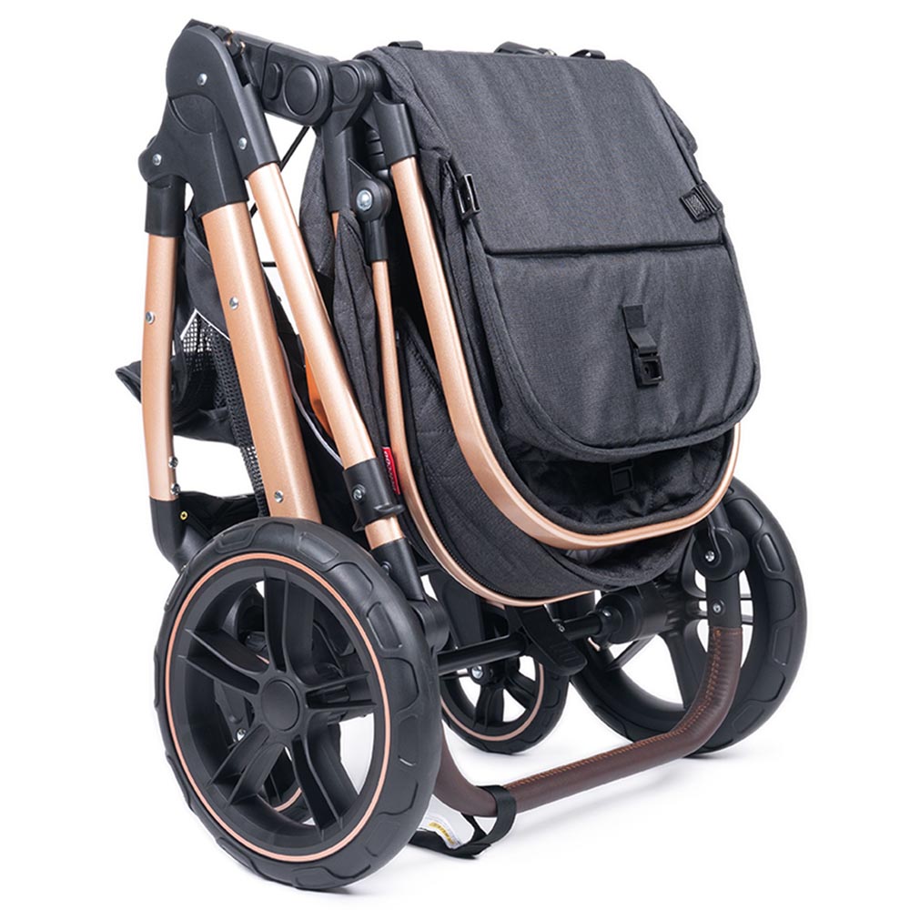 Belecoo One Fold To Half Luxury Stroller W Diaper Bag Black Buy at Best Price from Mumzworld United Arab Emirates