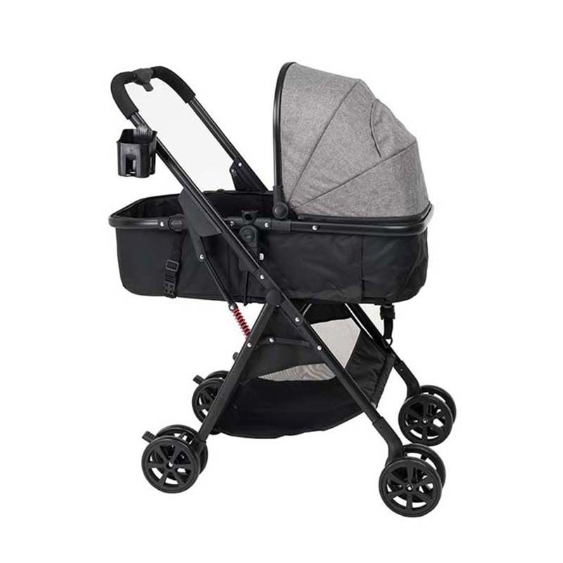 Uniqoo - 5 Portable Pram W/ Diaper Bag - Grey