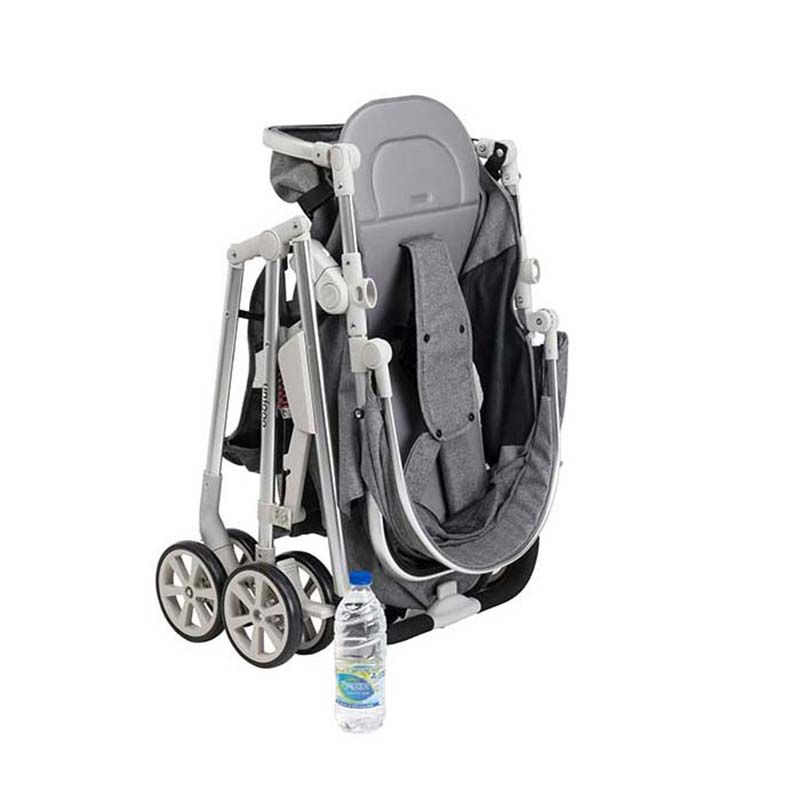 Uniqoo - 6 Premium Portable Pram W/ Diaper Bag - Grey