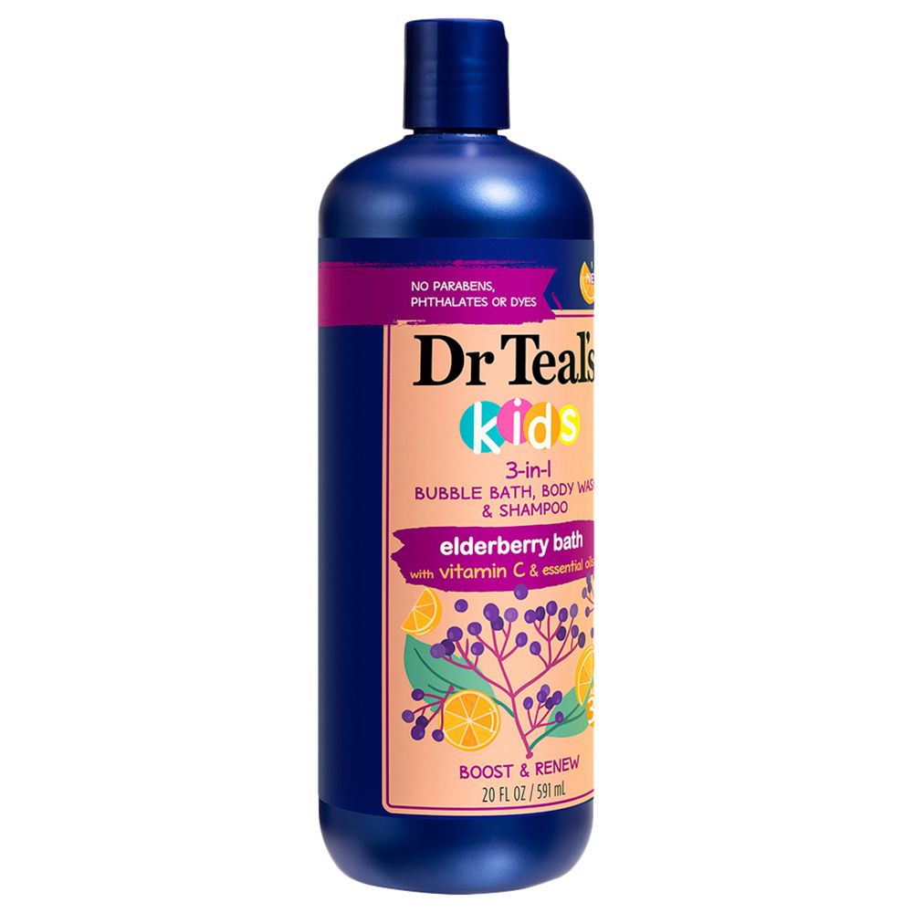 Dr Teal's - Kids Elderberry Bubble Bath, Body Wash & Shampoo - 591 ml