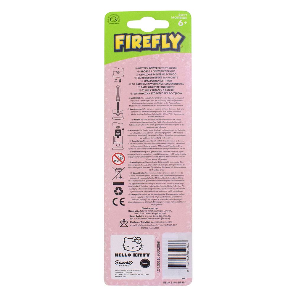 Hello Kitty - Tooth Brush Turbo Power With Battery - Pink