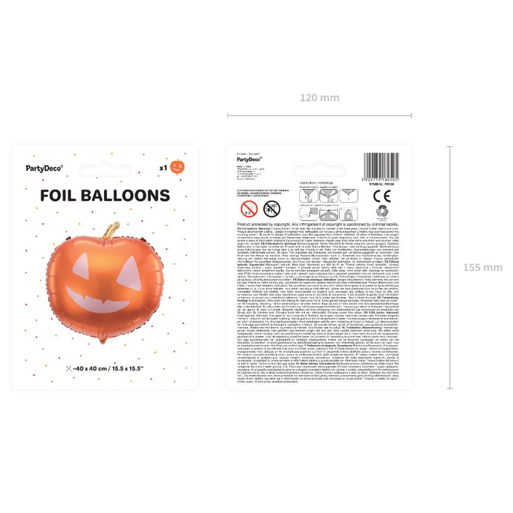 Party Deco - Foil Balloon - Pumpkin