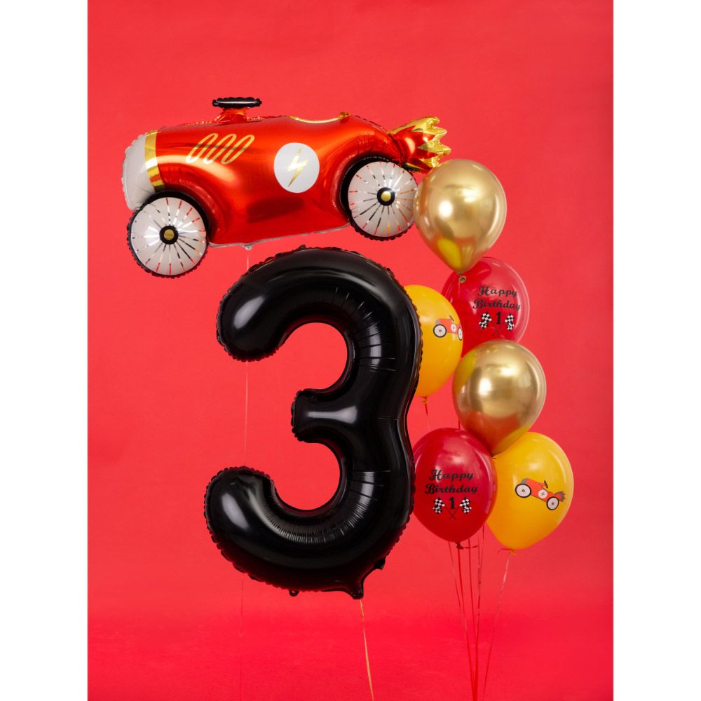 Party Deco - Foil Balloon Number 3 - Black