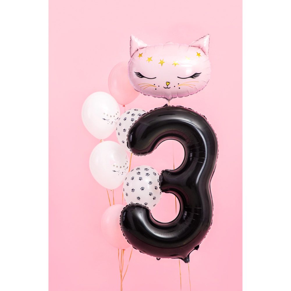 Party Deco - Foil Balloon Number 3 - Black