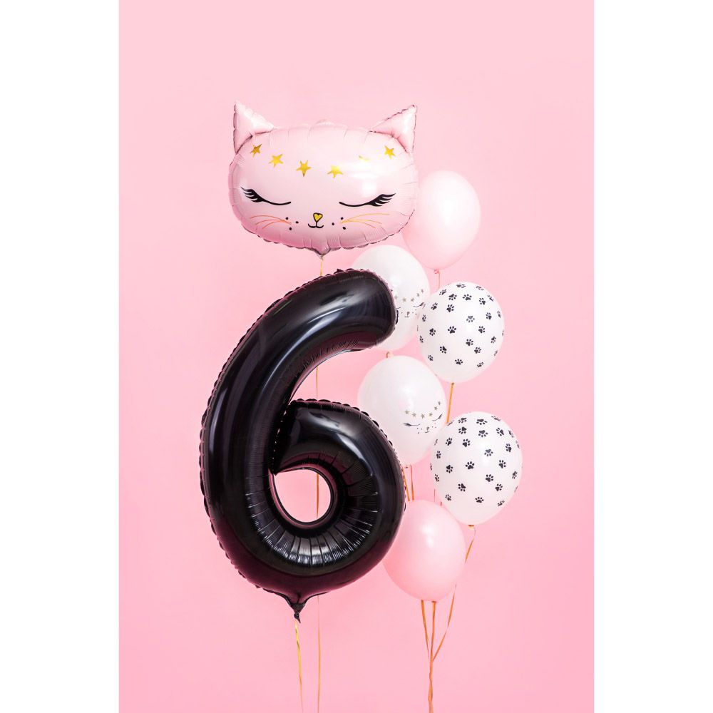 Party Deco - Foil Balloon Number 6 - Black