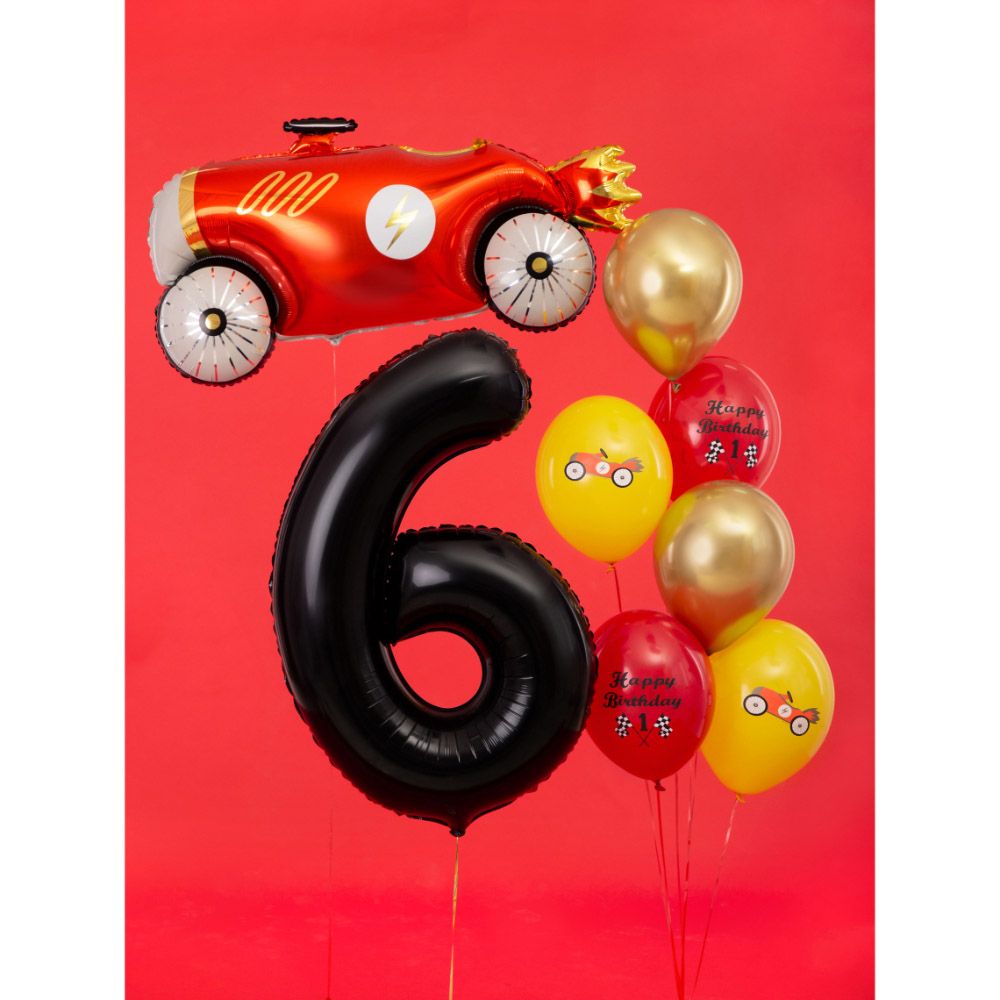 Party Deco - Foil Balloon Number 6 - Black