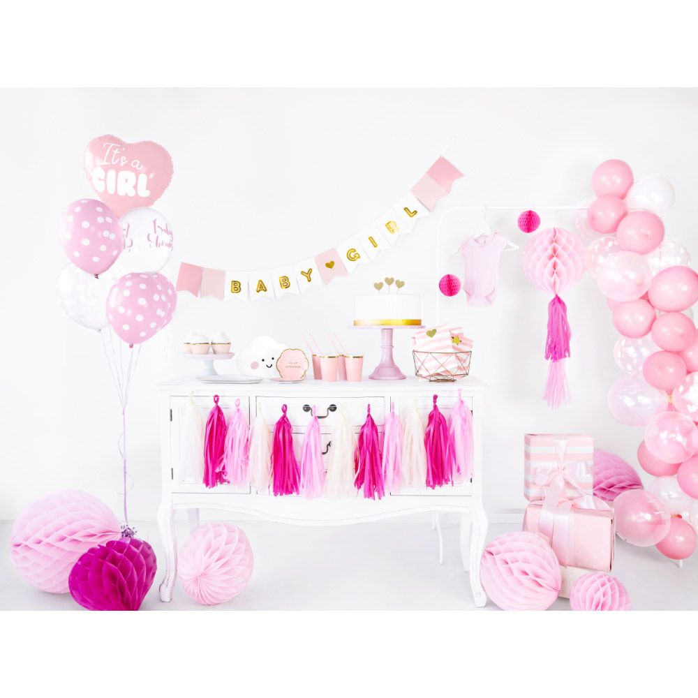 Party Deco - It's A Girl Heart Shaped Foil Balloon - Pink