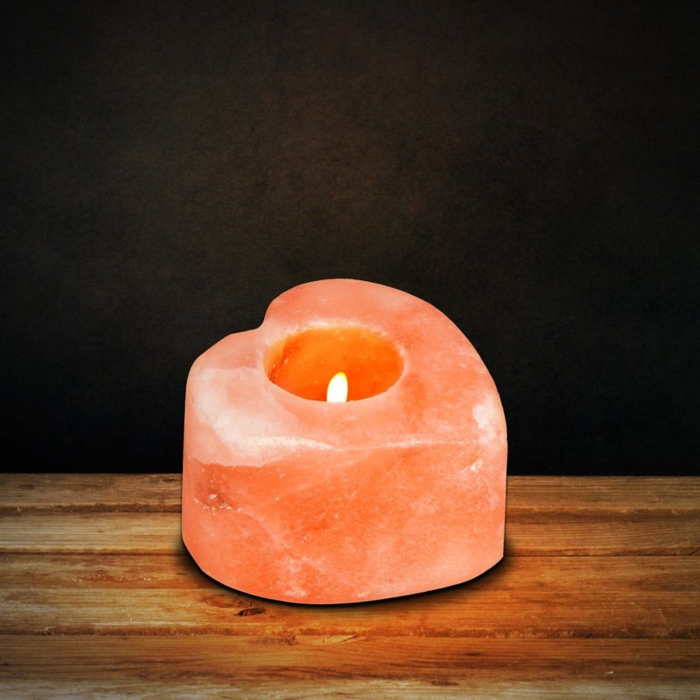 Salt & Crystal - Heart Shape Himalayan Candle Holder