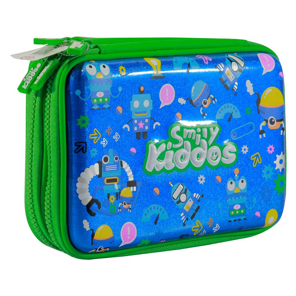 Smily Kiddos - Fancy Double Compartment Pencil Case - Blue