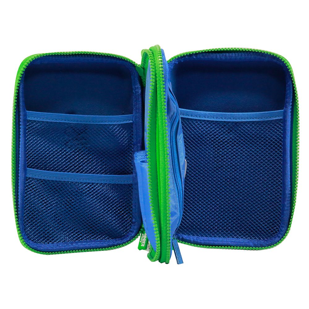 Smily Kiddos - Fancy Double Compartment Pencil Case - Blue