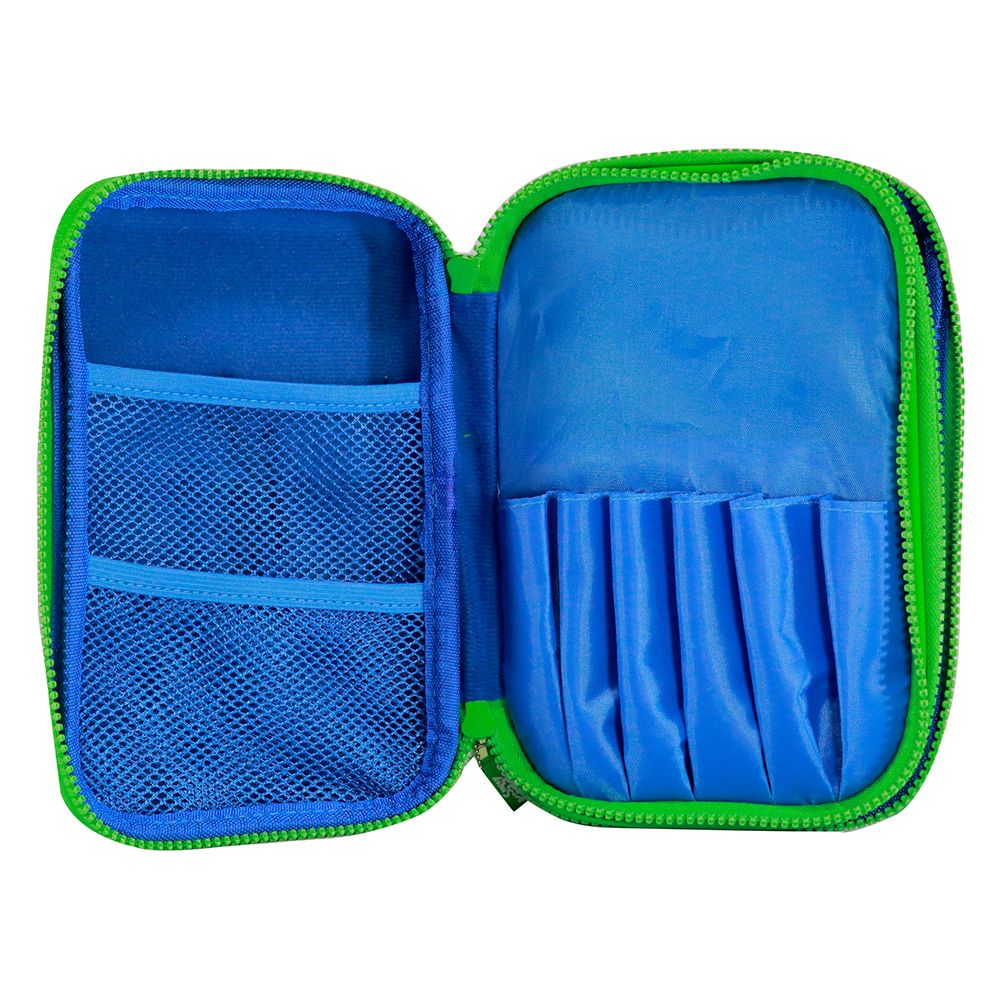 Smily Kiddos - Fancy Double Compartment Pencil Case - Blue