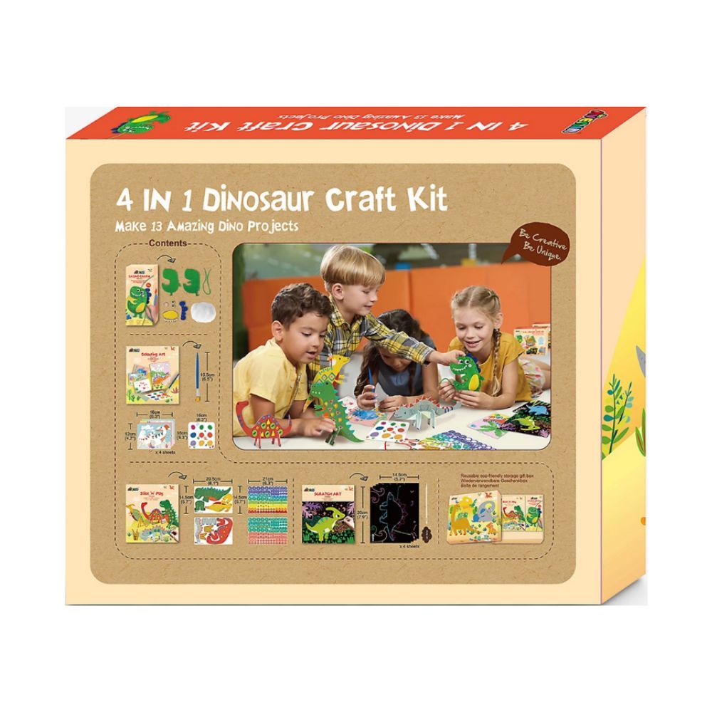 Avenir - 4 in 1 Dinosaur Craft Kit Play Box