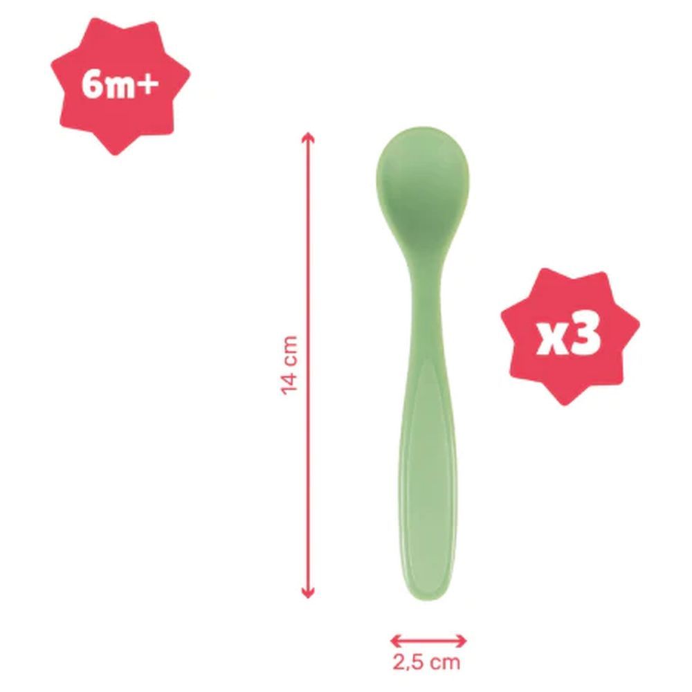 Badabulle - Soft Baby Pastel Spoons - 3pcs