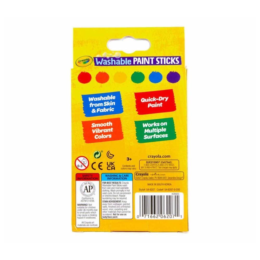 Crayola - Washable Paint Sticks Pack of 6