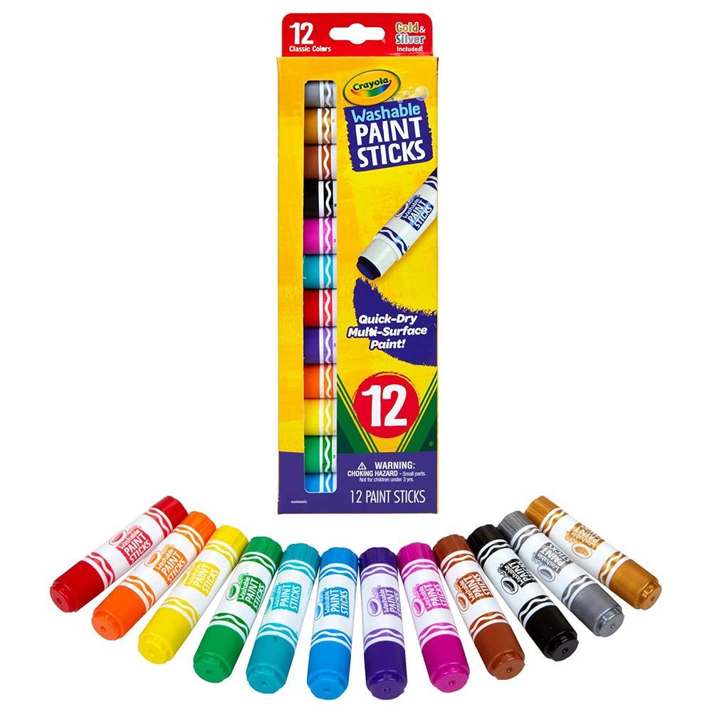 Crayola - Quick Dry Washable Paint Sticks 12pcs