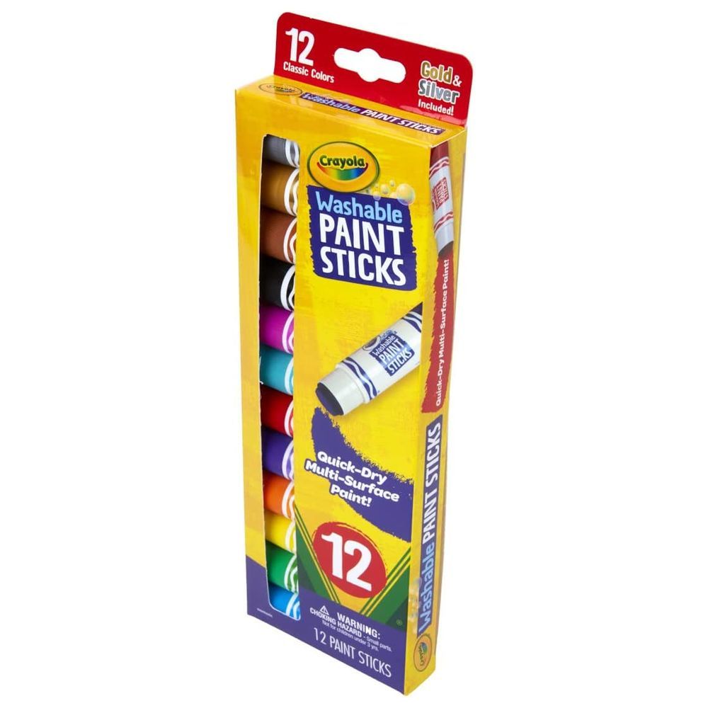 Crayola - Quick Dry Washable Paint Sticks 12pcs