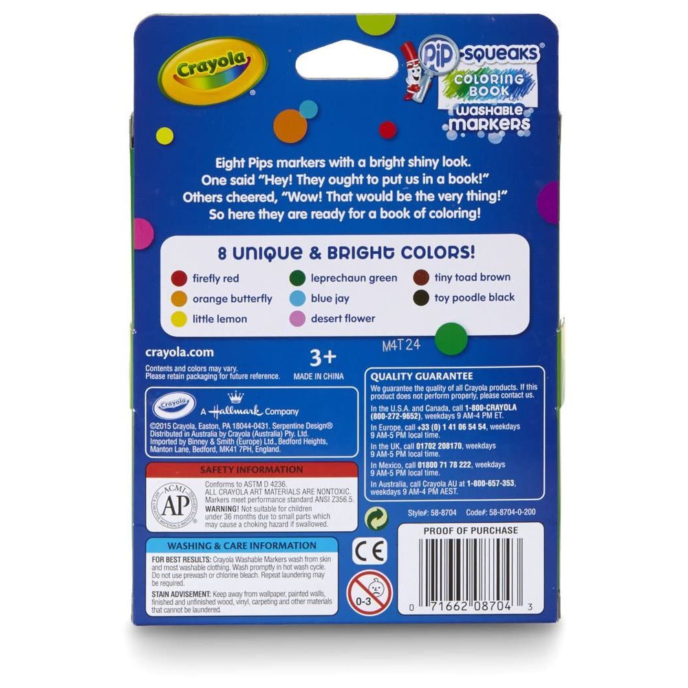 Crayola - Pip-Squeaks Washable Markers 8pcs