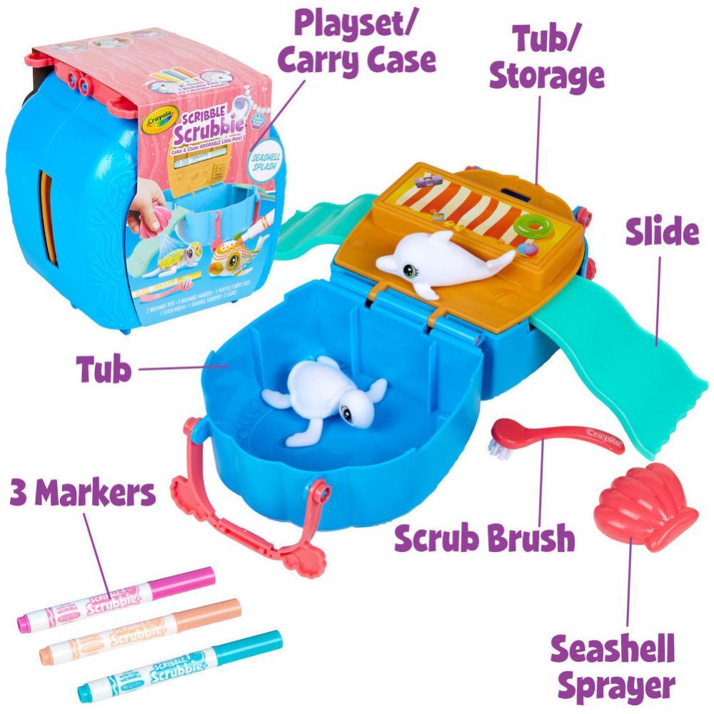 Crayola - Scribble Scrubbie Pets Seashell Splash Playset