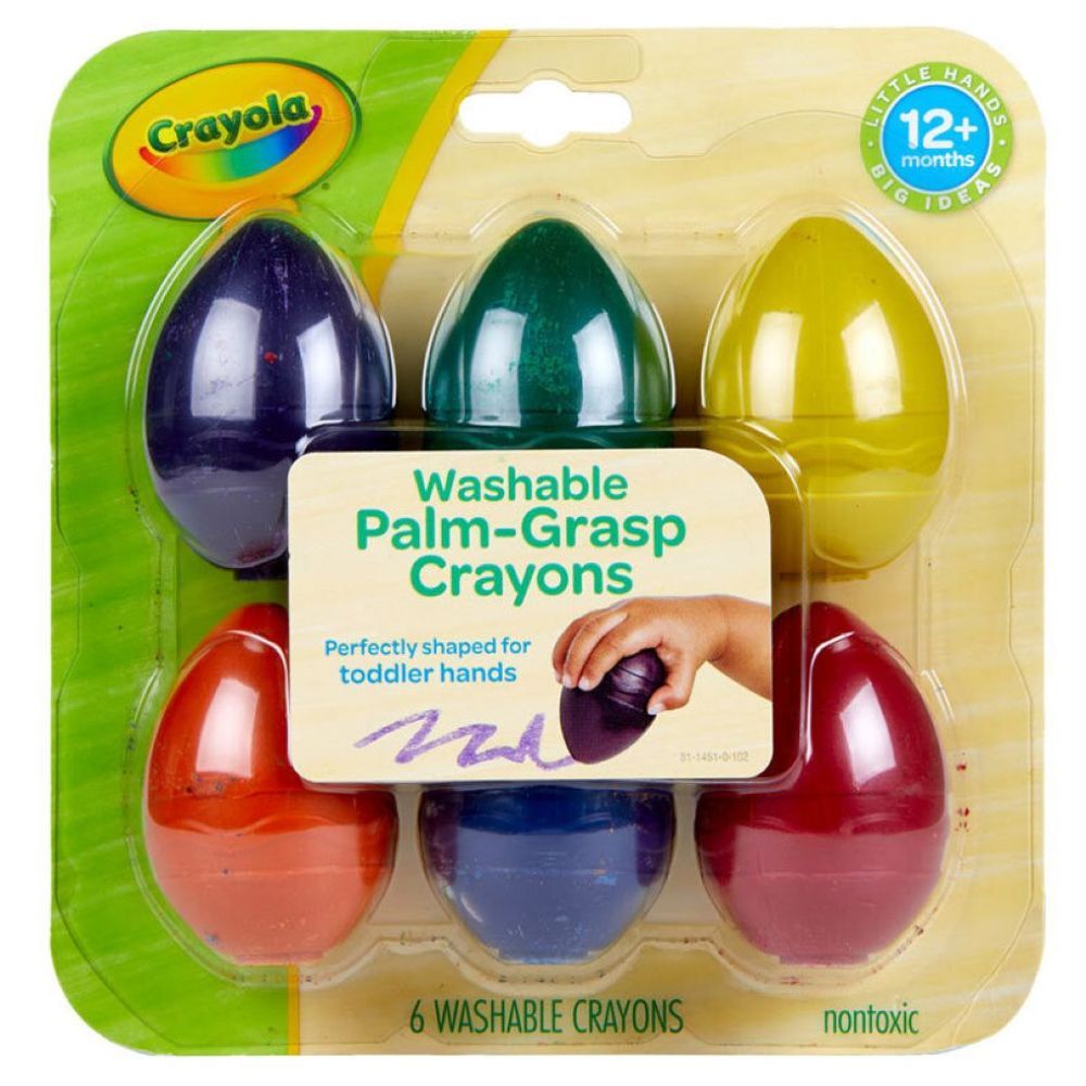 Crayola - Palm Grasp Toddler Washable Crayons Pack of 6