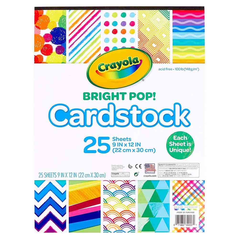 Crayola - 25 Sheets Cardstock Bright Pop