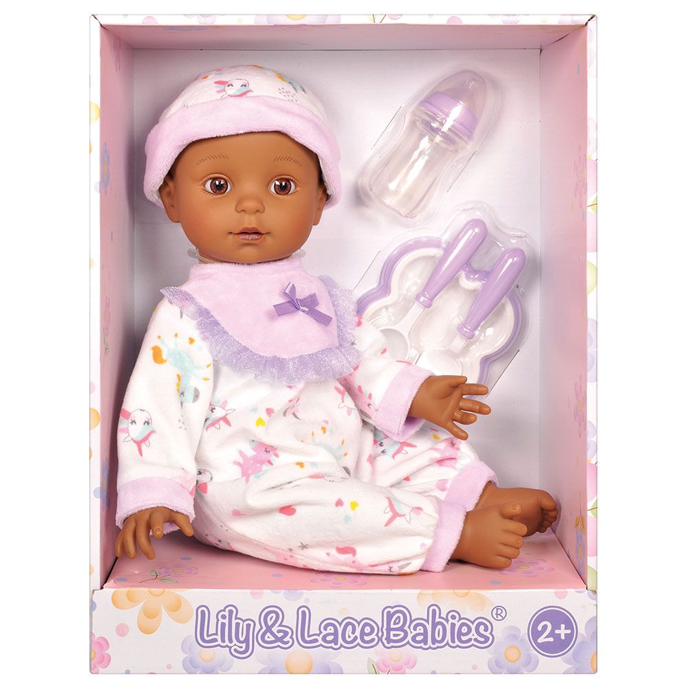 Lotus - Soft-Bodied Afro-American Baby Doll - 16-inch