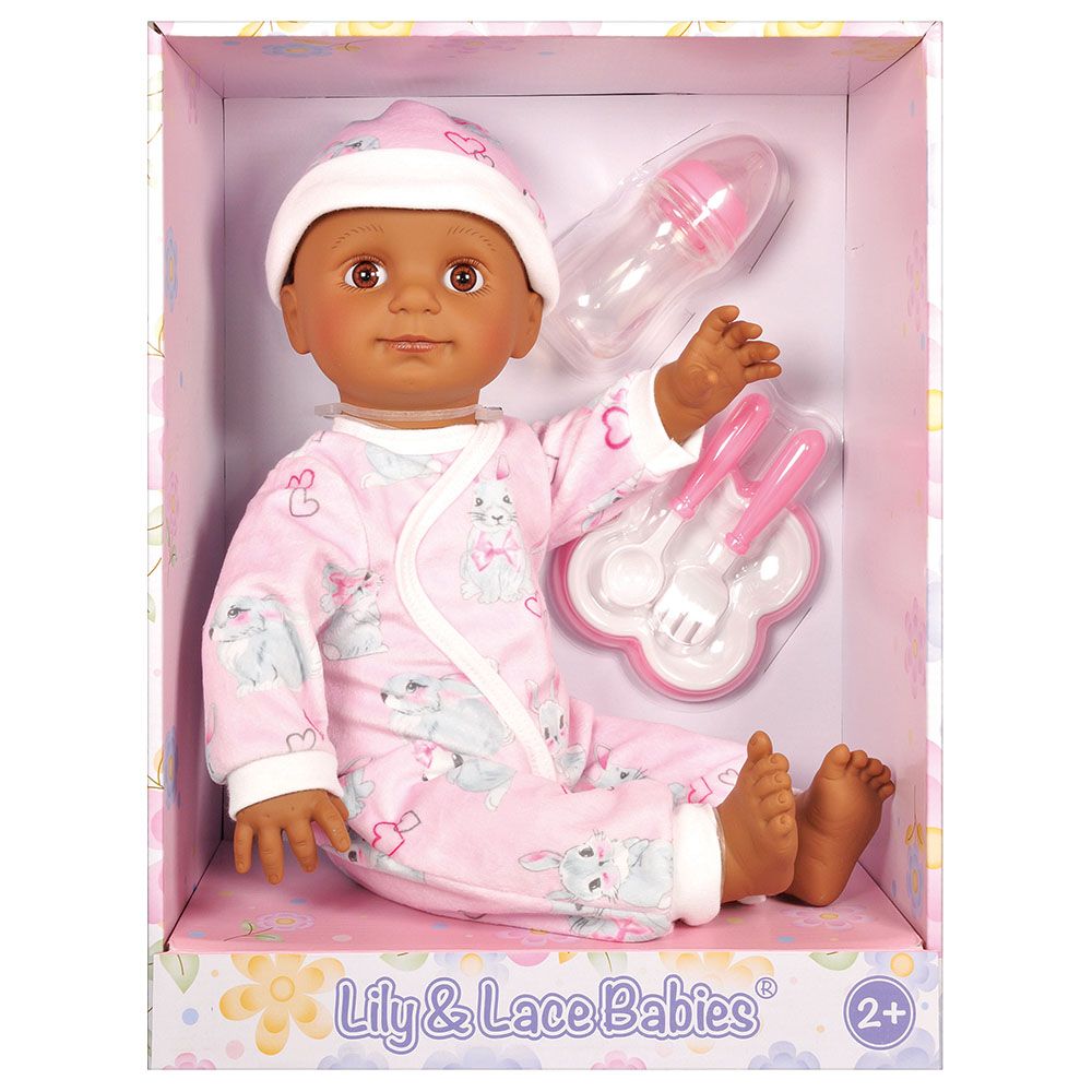 Lotus - Soft-Bodied Afro-American Baby Doll - 18-inch