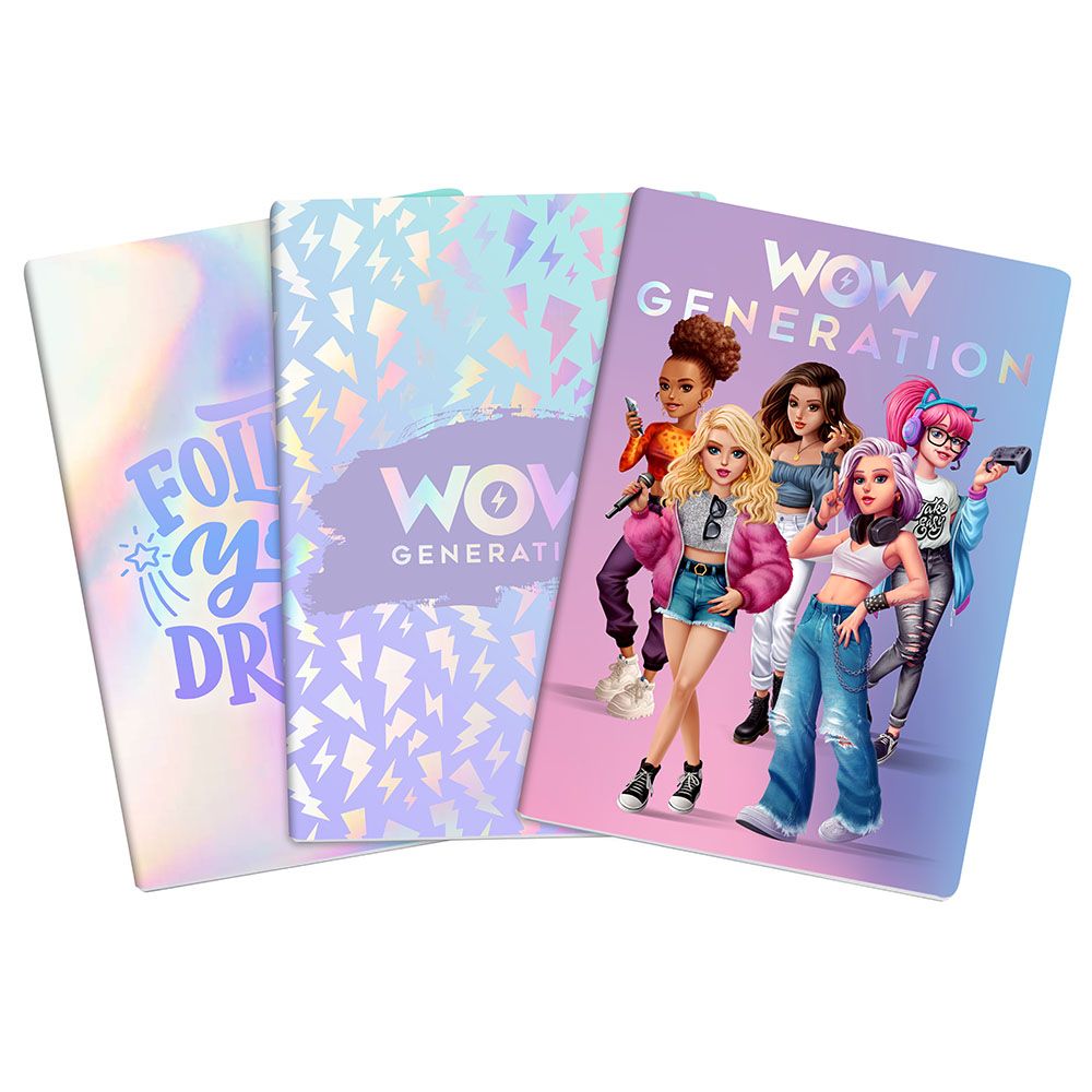 Wow Generation - Soft Cover Notebook - A5 - 3pcs