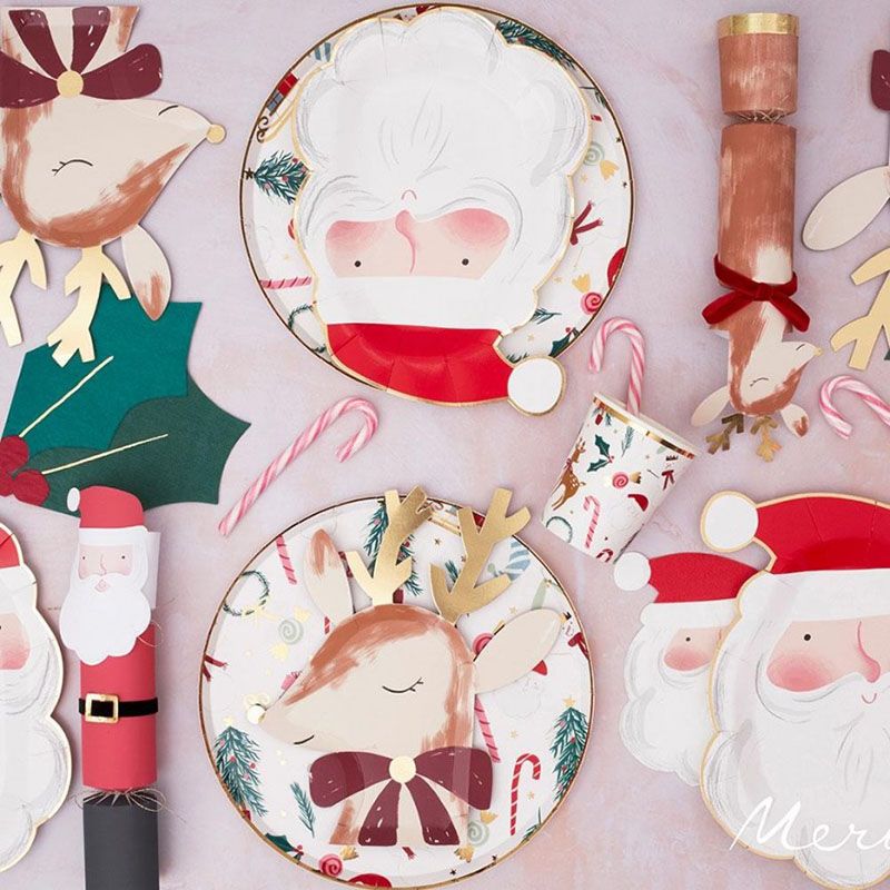 Meri Meri - Jolly Santa Plates - 8pc