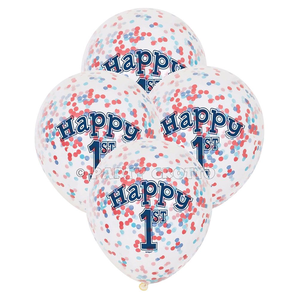 Meri Meri - Nautical Boy 1st Birthday Confetti Balloon 6 pk