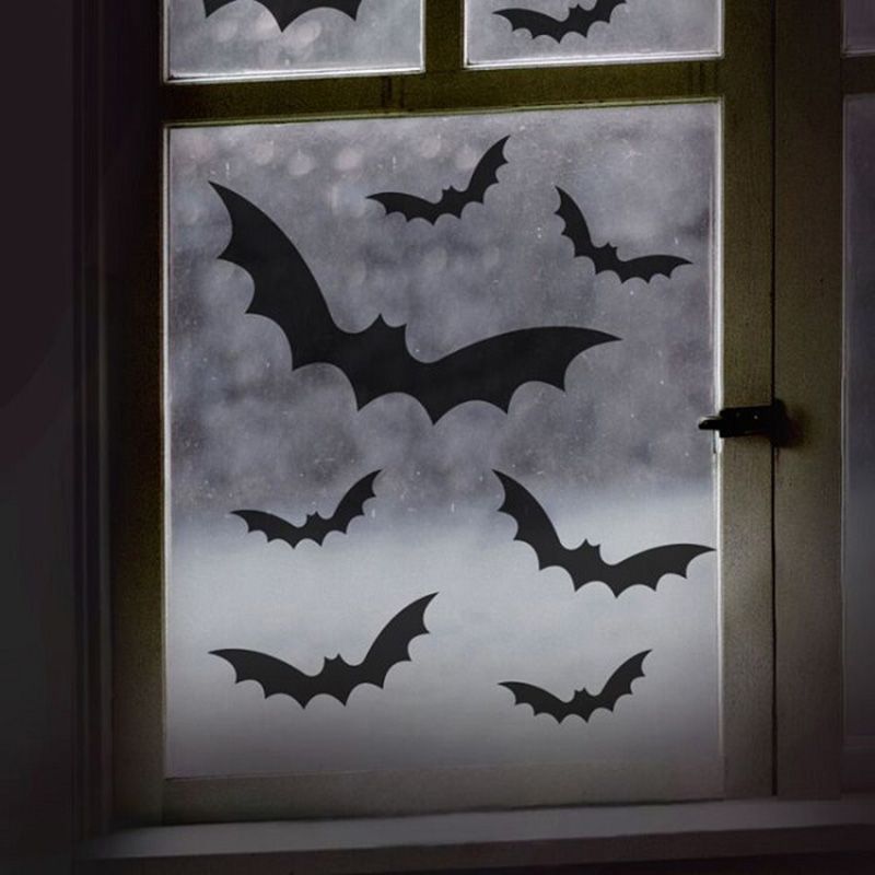 Ginger Ray - Black Bat Halloween Window Stickers