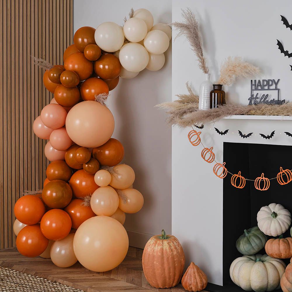 Ginger Ray - Balloon Arch With Pampas - Burnt Orange