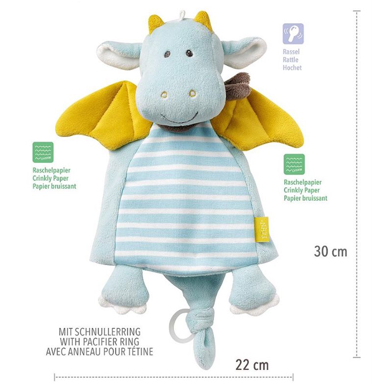 A Thousand & One Cuddles - Dragon Security Blanket With Pacifier Clip (Exclusive)