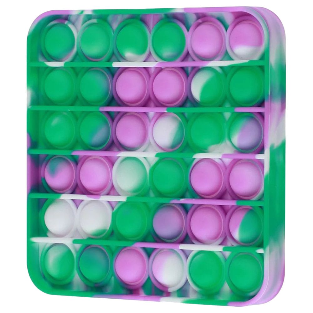 Squizz Toys - Pop The Bubble Square Tie Toy - Green/Purple