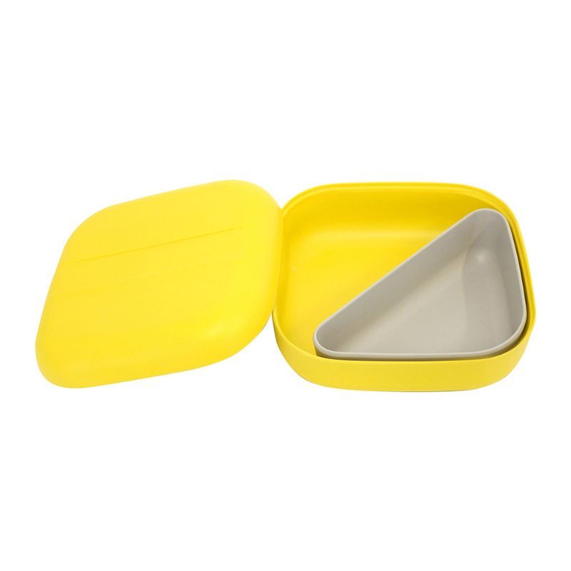 Ekobo - Go Square Bento Lunch Box - Lemon + Compartments