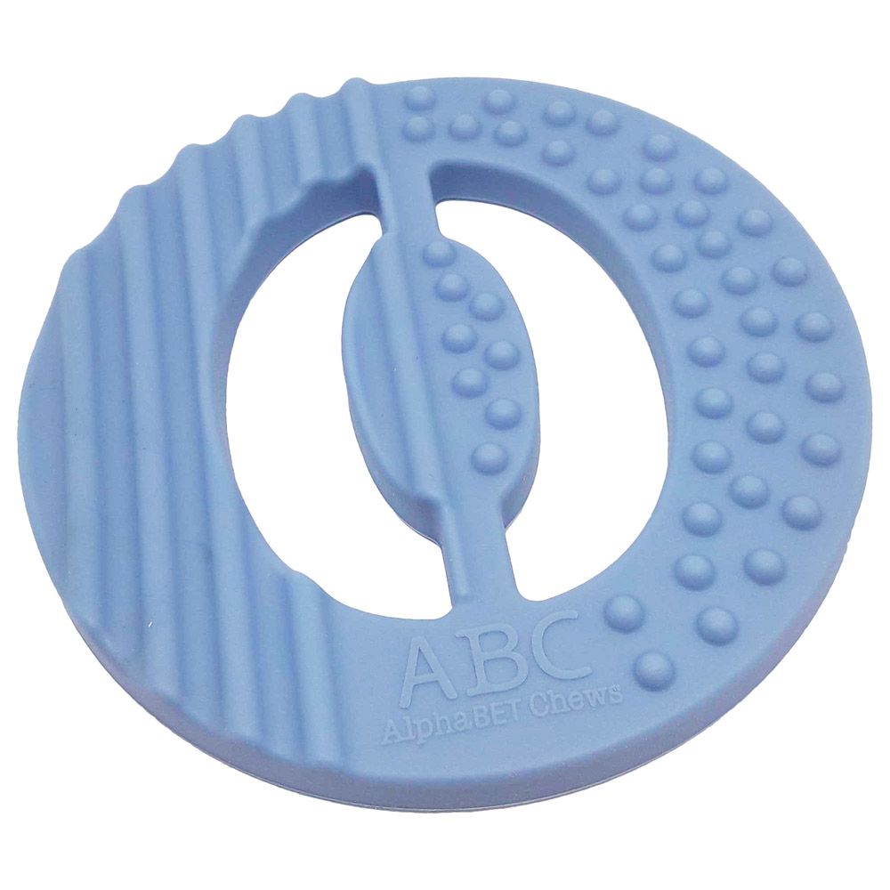 One.Chew.Three - Alphabet Chews Silicone Teething O - Blue