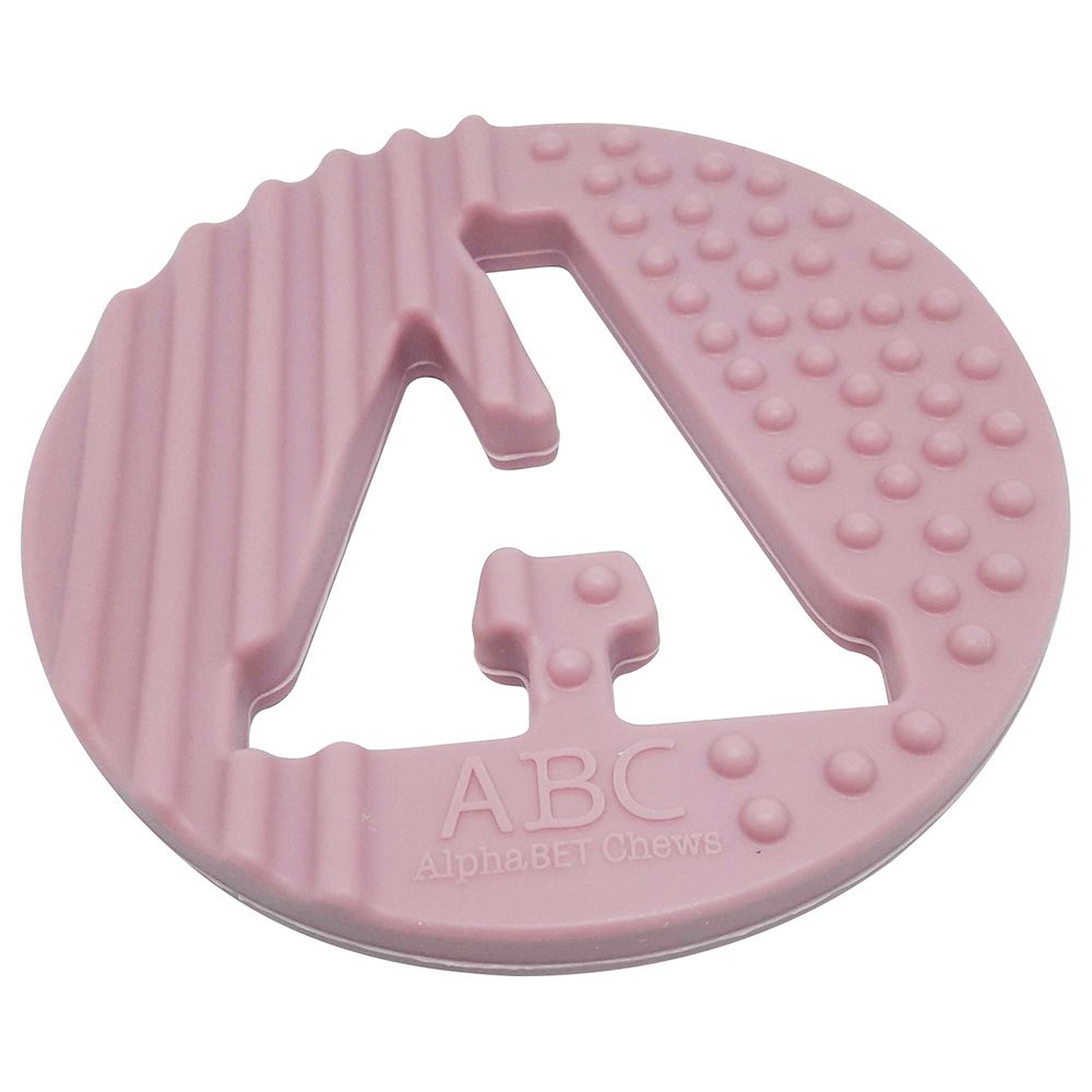 One.Chew.Three - Alphabet Chews Silicone Teething A - Pink