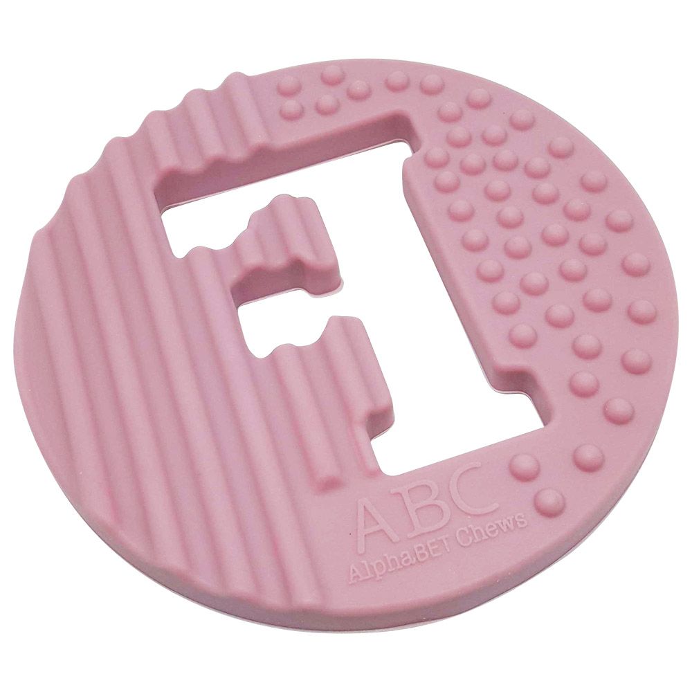 One.Chew.Three - Alphabet Chews Silicone Teething F - Pink