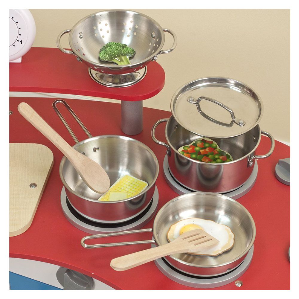 Melissa & Doug - Stainless Steel Pots Pans Playset - Silver