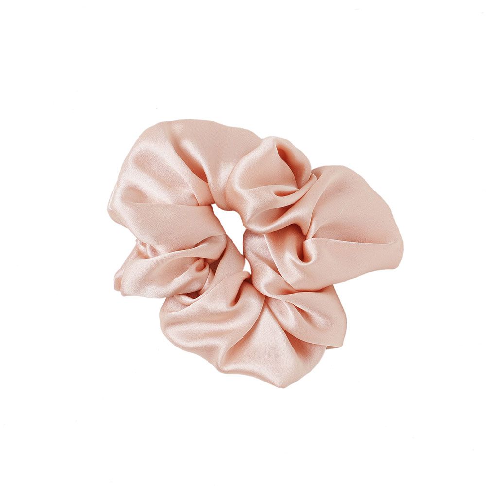 Regal Fabrics - Pack of 3 Silk Scrunchies - Pastel Pink