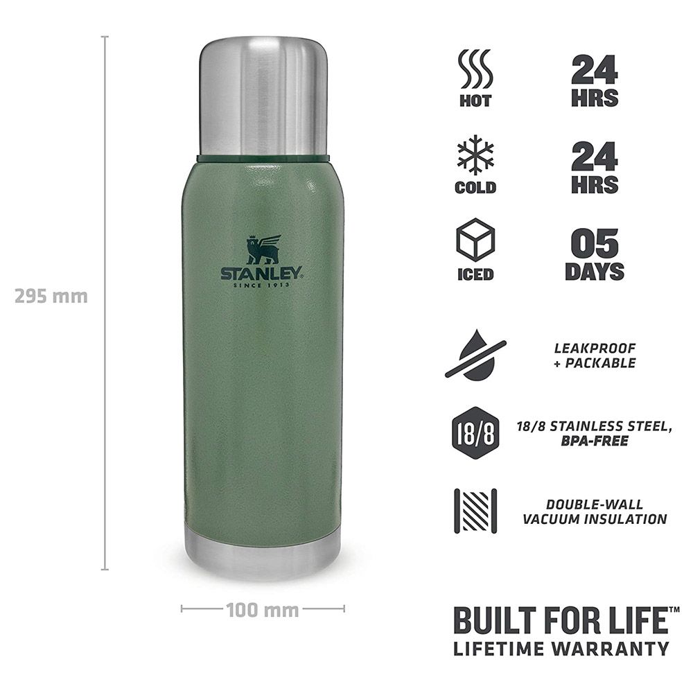 Stanley - Adventure Vacuum Bottle 1L - Green Hammertone