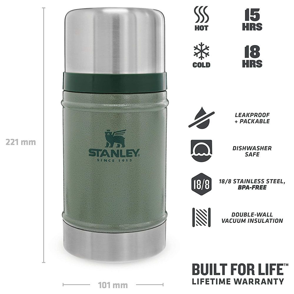 Stanley - Classic Vacuum Flask 709ml - Hammertone Green