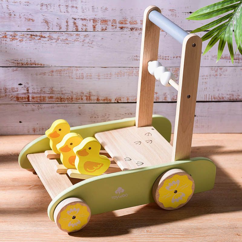 Factory Price - Wooden Multifunctional Baby Walker w/ Cute Ducks