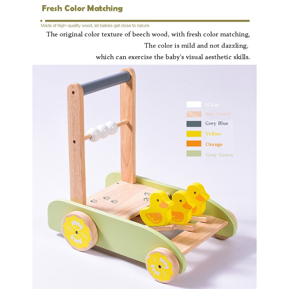 Factory Price - Wooden Multifunctional Baby Walker w/ Cute Ducks