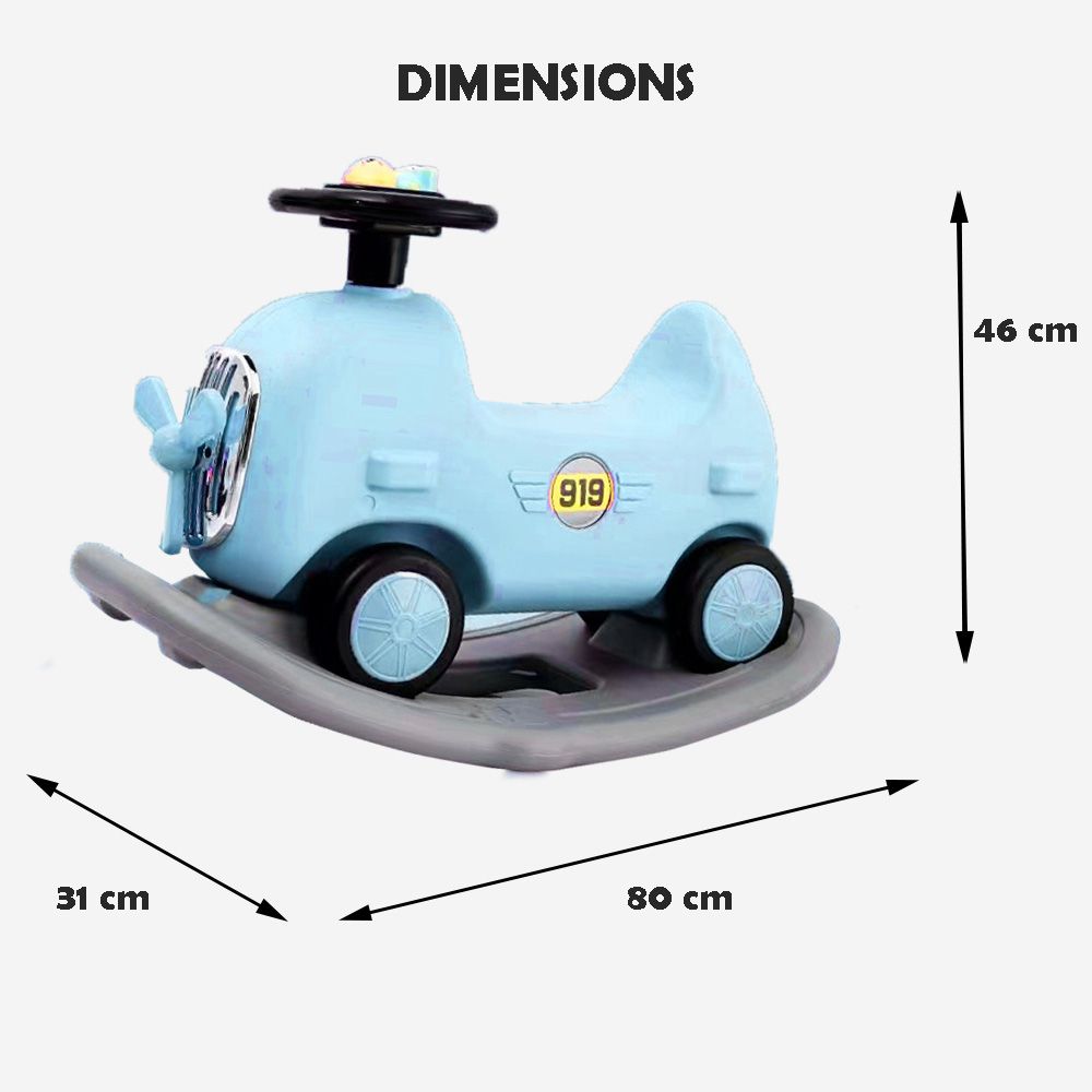 Factory Price - 2-In-1 Ride On Balancing Car w/ Detachable Rocker - Blue