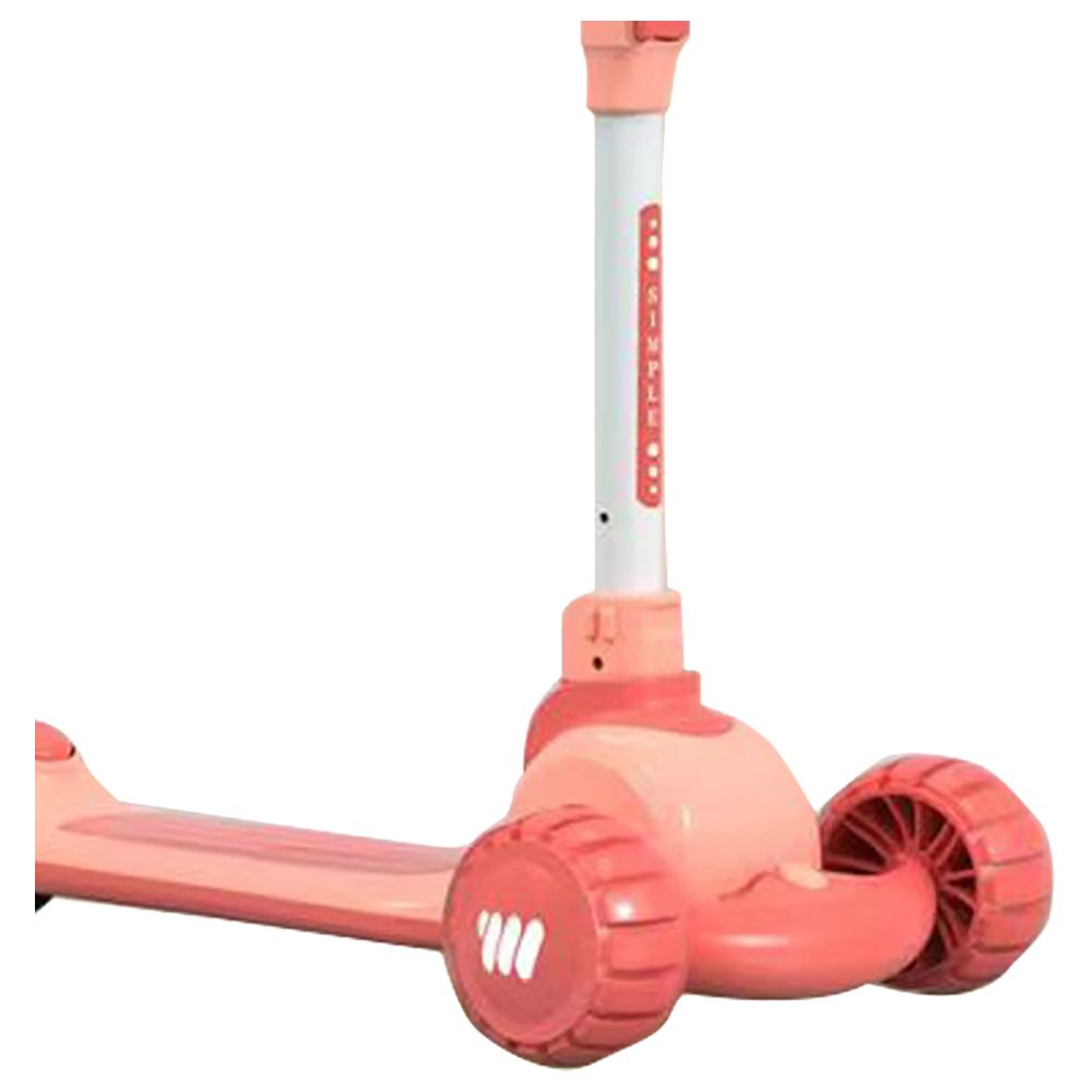 Factory Price - Portable 3 Wheels Kids Pedal Scooter - Pinkish Red