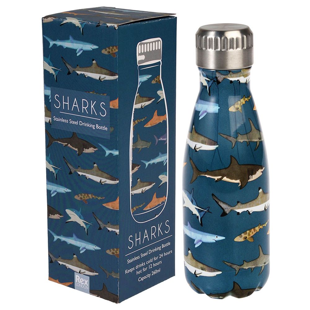 Rex London - Stainless Steel Bottle - Sharks - 260ml