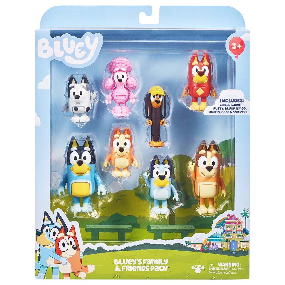 Bluey - Bluey's Family & Friends Figure Pack - 8 pcs